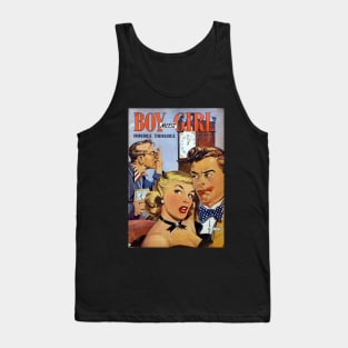 Romance Comic Book Cover - Boy Meets Girl Tank Top